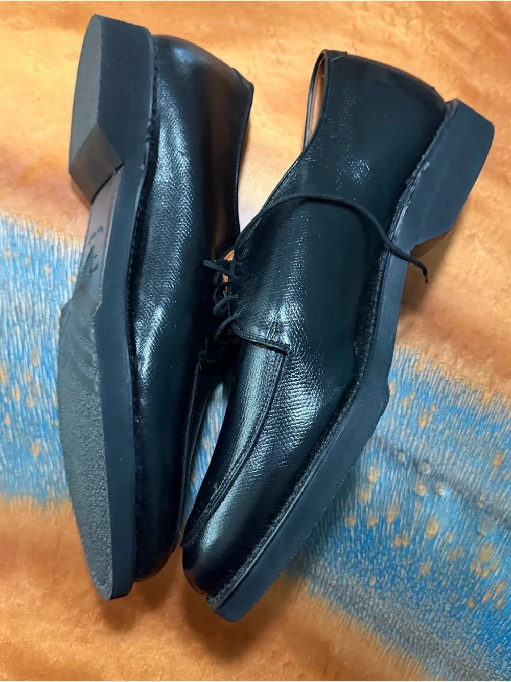Vintage Deadstock BATES Sidewalk Softeners Black Pebble Grain Split Toe Shoes 11
